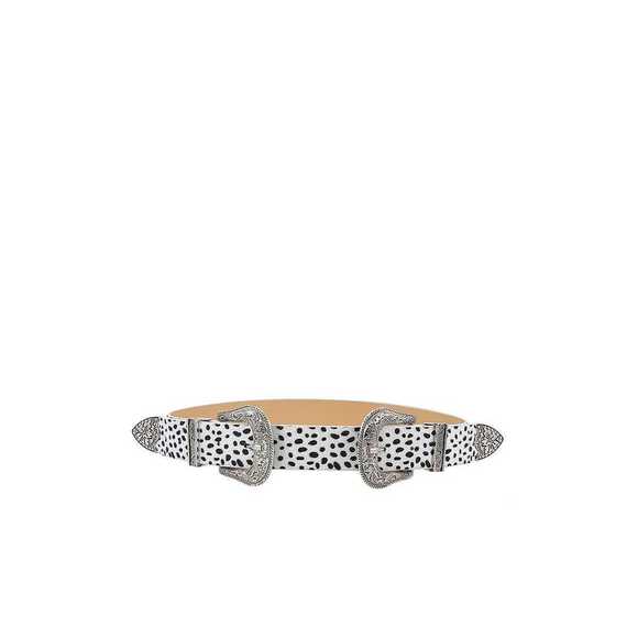 Fashion Chic Trendy Double Buckle Leopar Belt - Picture 2 of 5